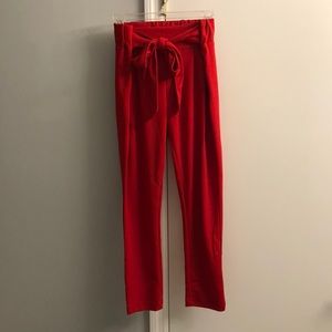 Red high waist pants
